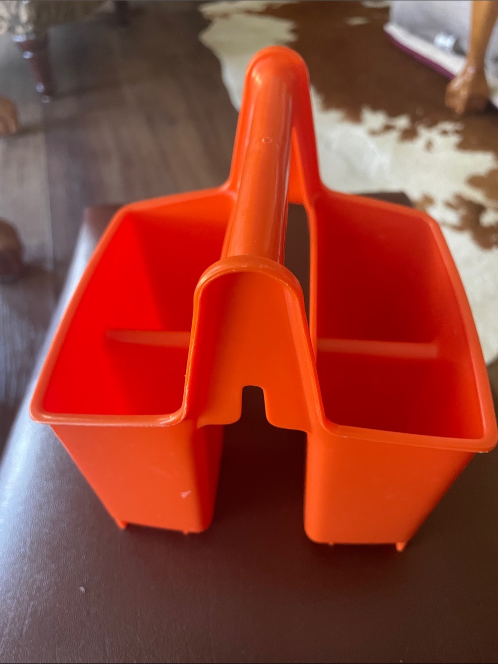 Small Orange Plastic Storage Container